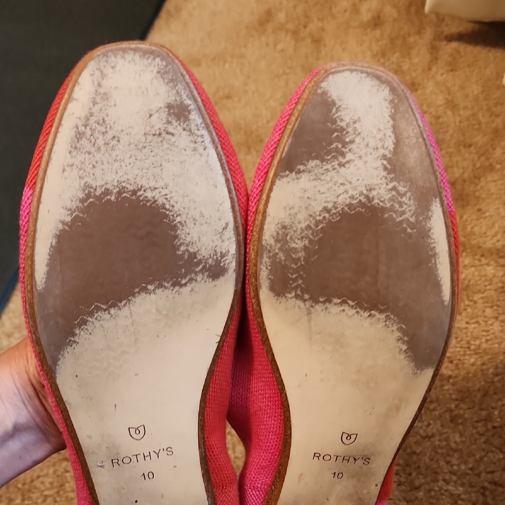 Rothy's X Marta Ferri Flats Flame Azalea Colorblock Especial Edition Retired - Picture 6 of 15